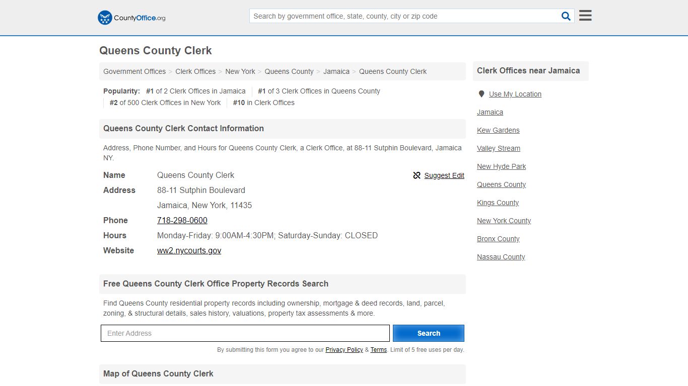 Queens County Clerk - Jamaica, NY (Address, Phone, and Hours)