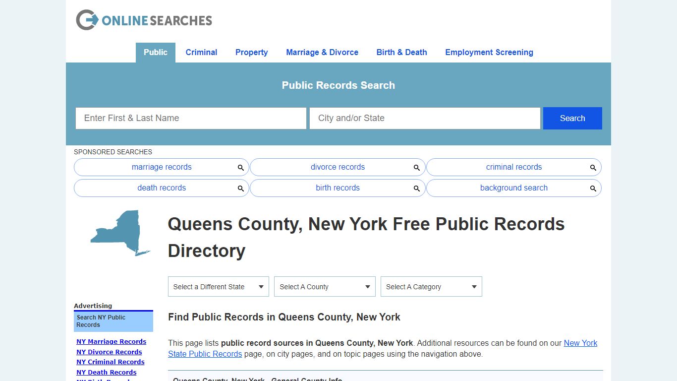 Queens County, New York Public Records Directory - OnlineSearches.com